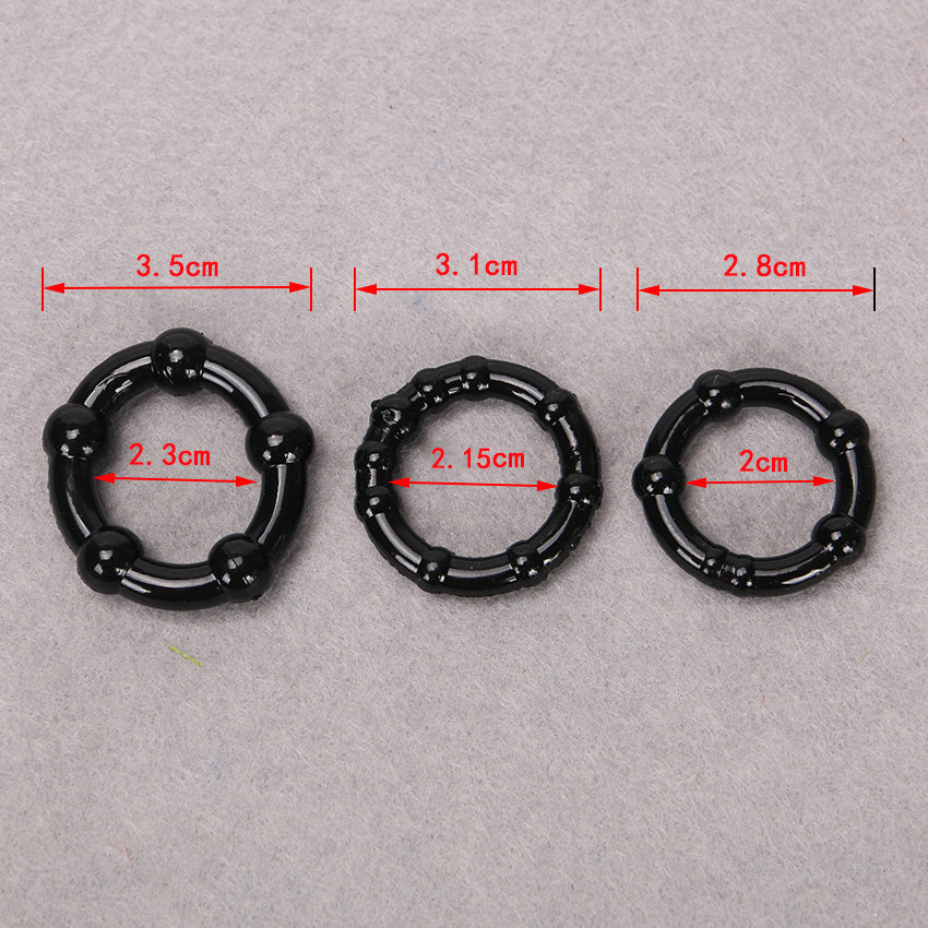 Silicone Cock Rings Set 3 Colours Pluglust