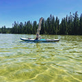 yoga on paddle board