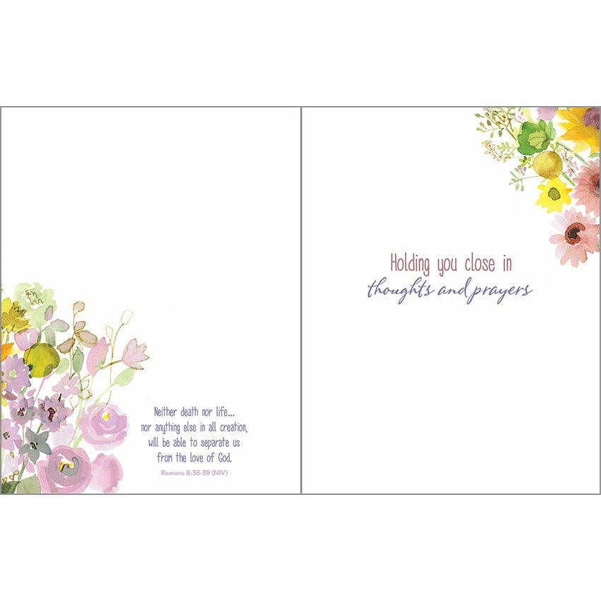 with scripture} Sympathy Card - Lavender and Yellow Flowers – Gina B Designs