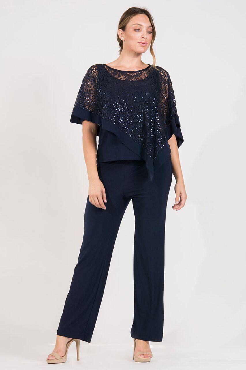 R&M Richards Long Formal Poncho Pant Suit 8998 | The Dress Outlet ...