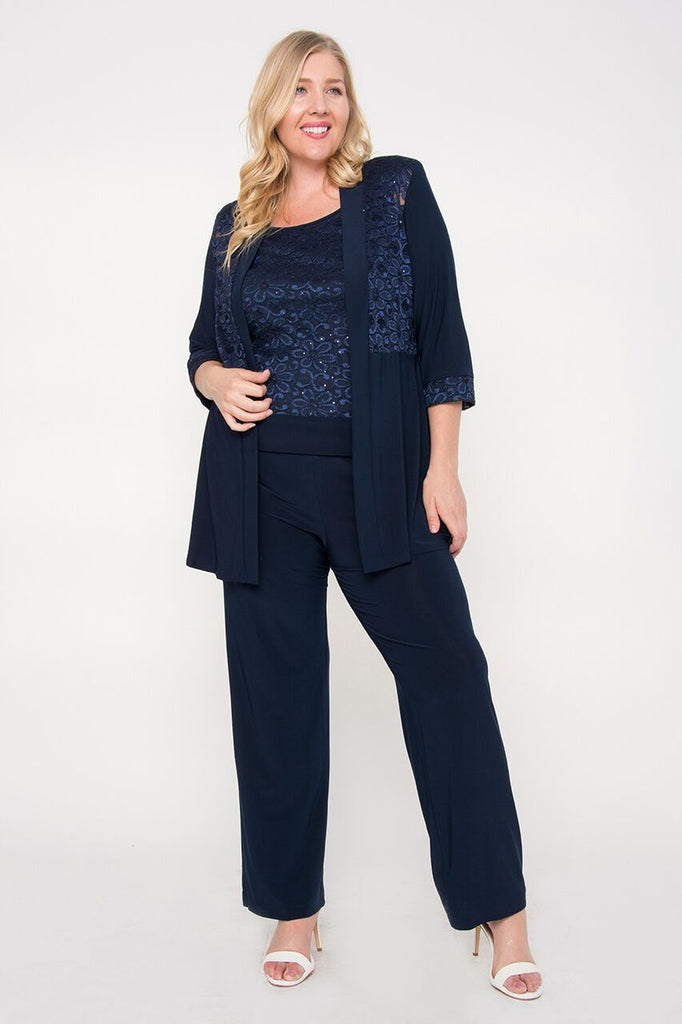 R&M Richards Long Formal Formal Pant Suit Plus Size 8764W | DressOutlet ...