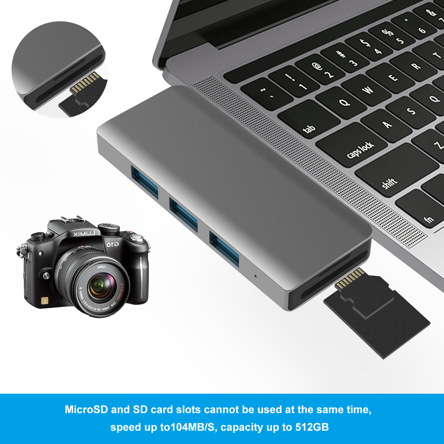 USB C Hub Adapter Compatible MacBook & Air 2019/2018 anwike