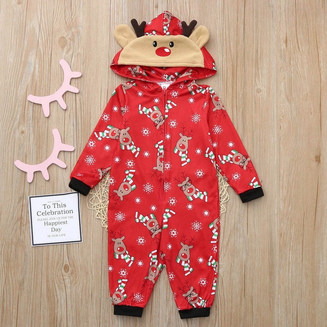 Attractive Red Allover print Christmas Family Matching Pajama Sets ...