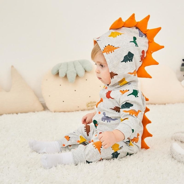 Geavanceerde Voorkomen Supersonische snelheid Cartoon Dinosaur Print Rompers for Babies Unisex -