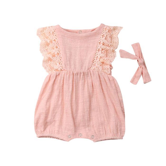 Faded Pink Vintage Romper Baby Girl - Cutesy Cup | Baby & Toddler ...