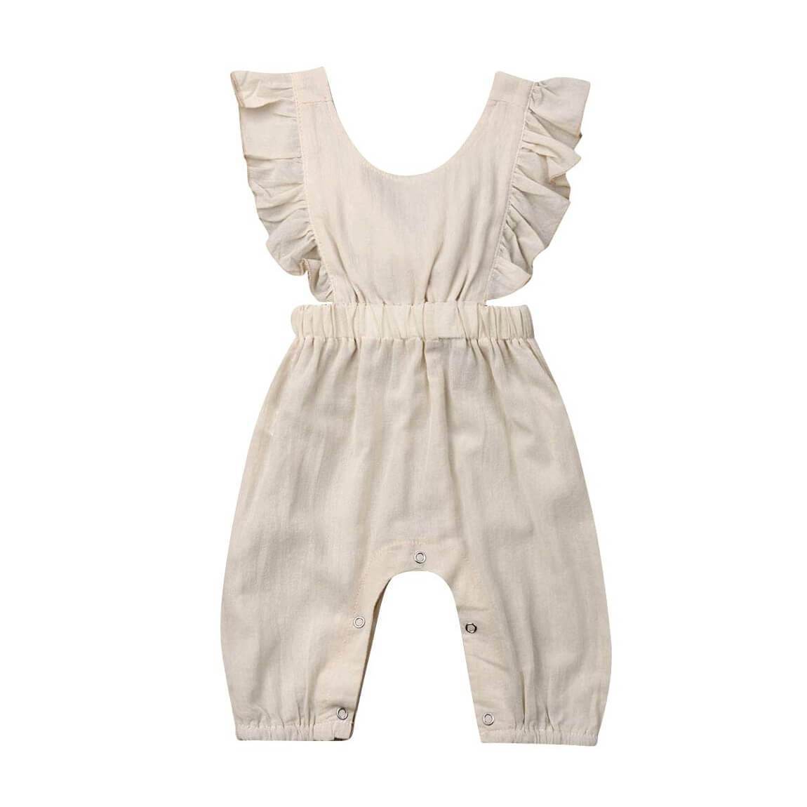 Flutter Back Ties Jumpsuit Baby Toddler Girl - Cutesy Cup | Baby ...