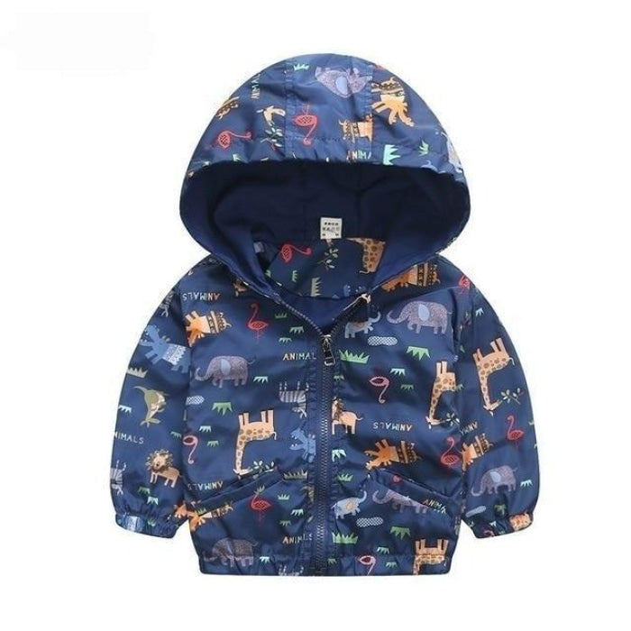 Full Sleeve Animal Pattern Windbreaker Jacket - Cutesy Cup | Baby ...