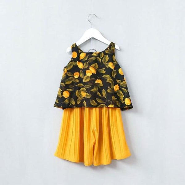 Girls 2 Pcs Set Floral Chiffon Shirt + Pants Summer Clothing Set Baby ...