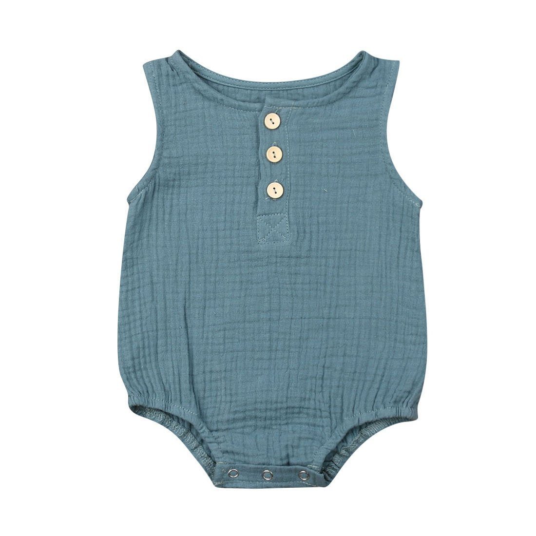 Linen Sleeveless Solid color romper Toddler Girl