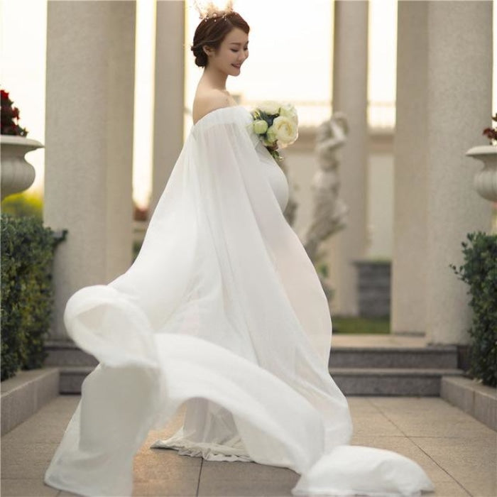 white plain gown