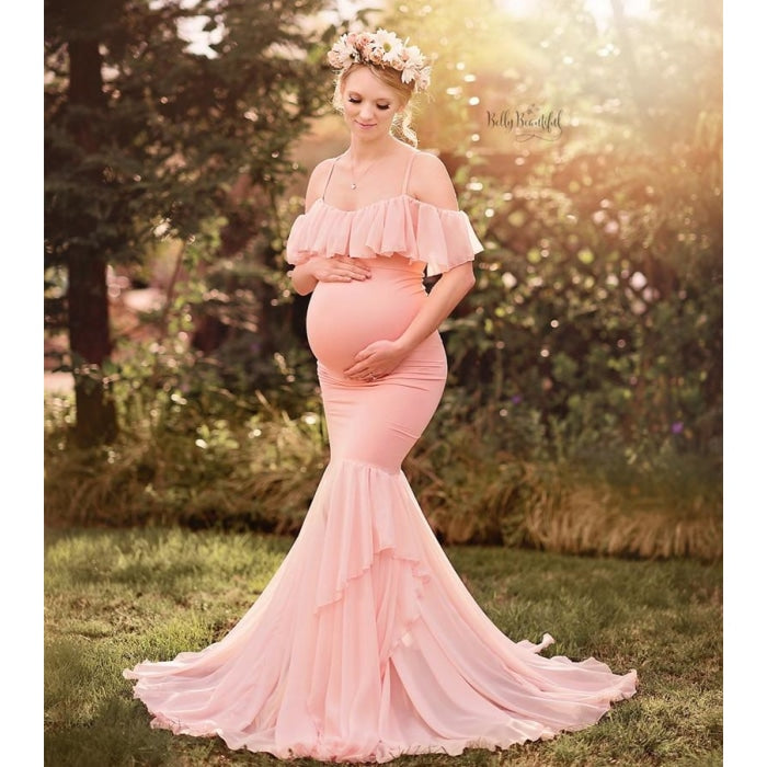 Mermaid Maternity Dresses for Photo Shoot with Sexy Off Shoulder -