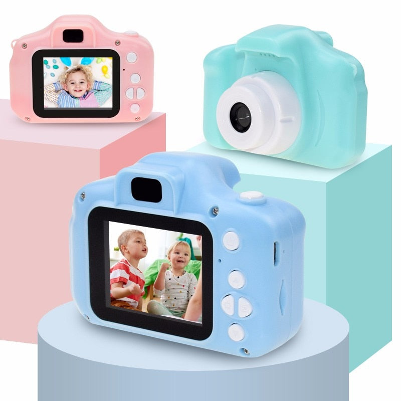 Mini Cartoon Photo Digital Camera Video Recorder Toys 2 Inch HD Screen for Kids - Green no TF Card