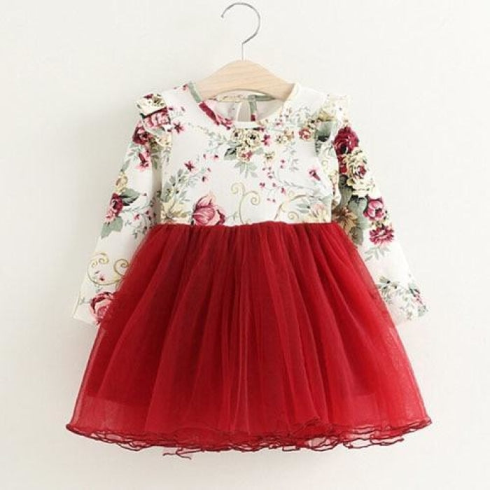 Pretty as a Flower Floral Print Ball Gown Party Dress for Girls ...