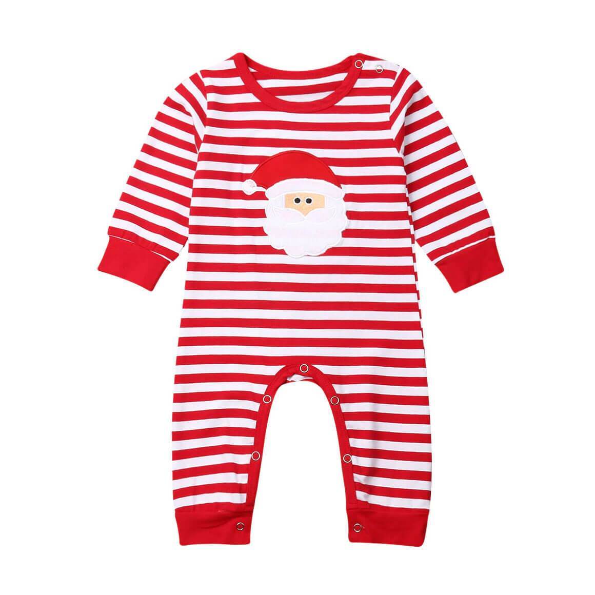 Red Striped Santa Jumpsuit Baby Toddler Girl - Cutesy Cup | Baby ...
