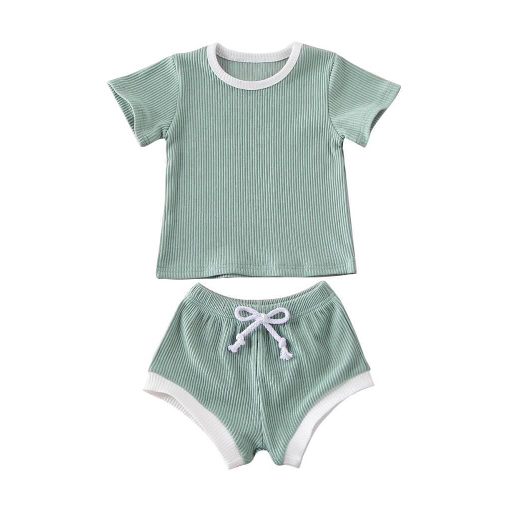 Ribbed Solid Summer 2 pc Set Baby Girl - Cutesy Cup | Baby & Toddler ...