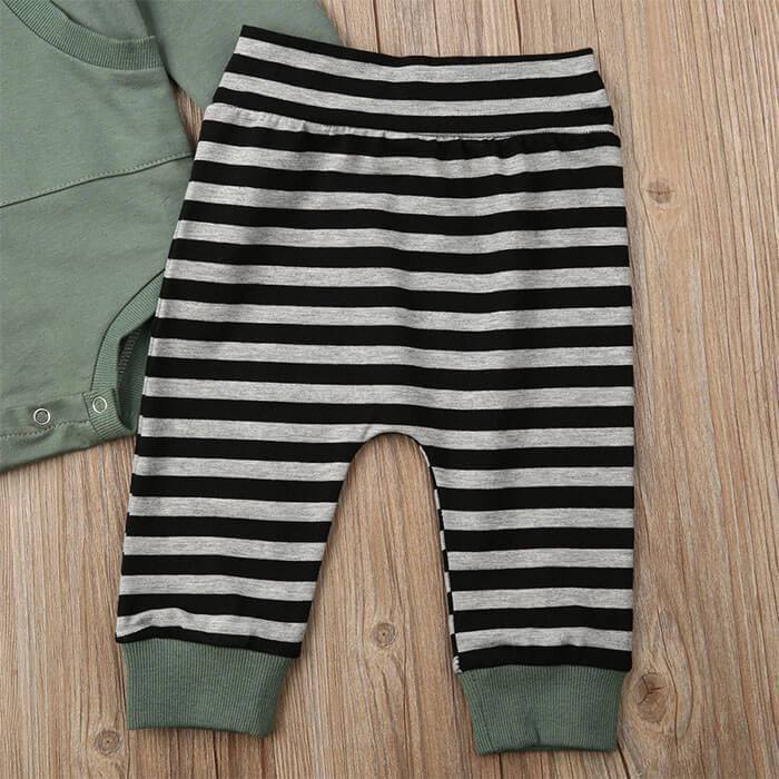 Striped Green Hooded 2 pc Set Baby Boy - Cutesy Cup | Baby & Toddler ...