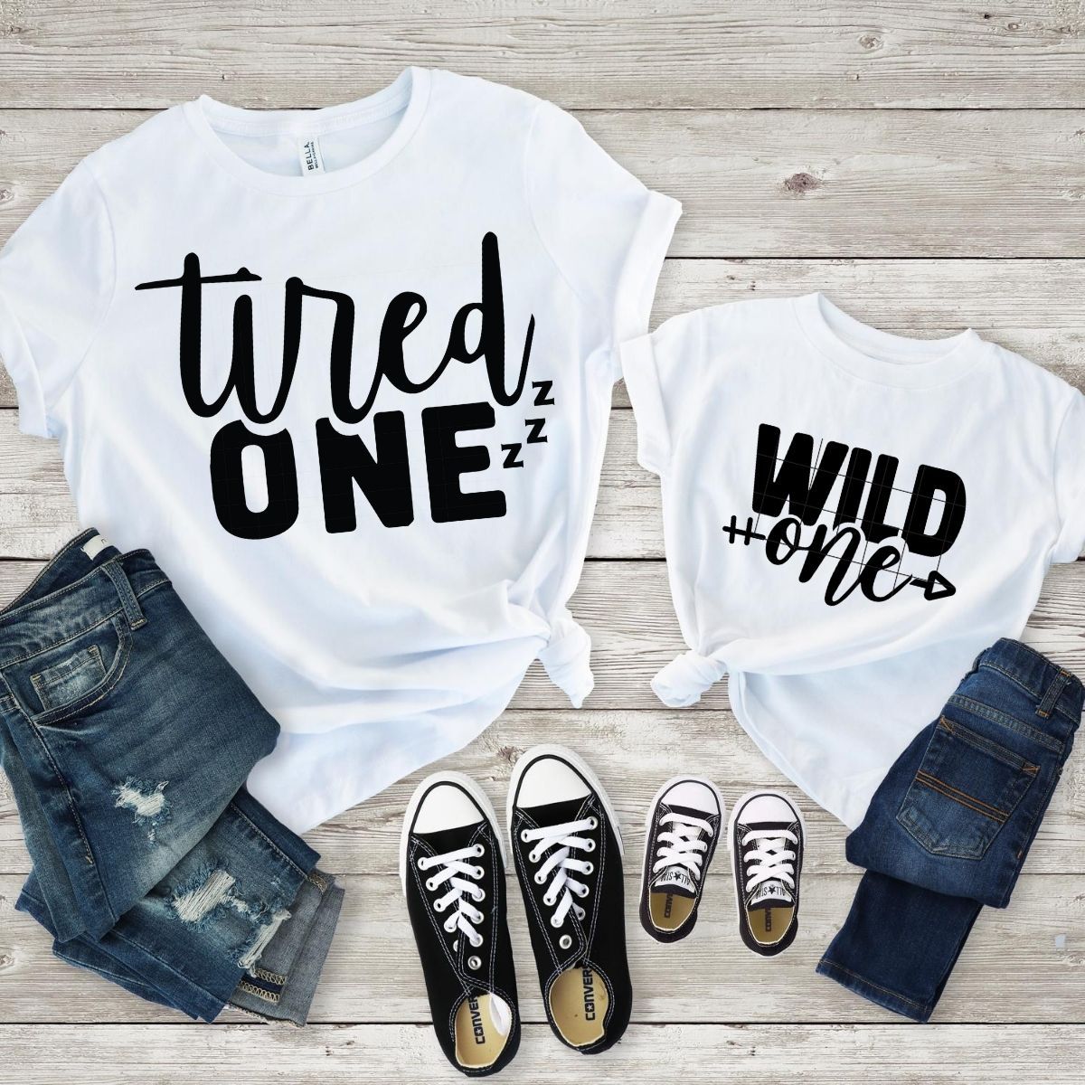 Tired Wild One Matching Tops Mom Daughter - Cutesy Cup | Baby & Toddler ...