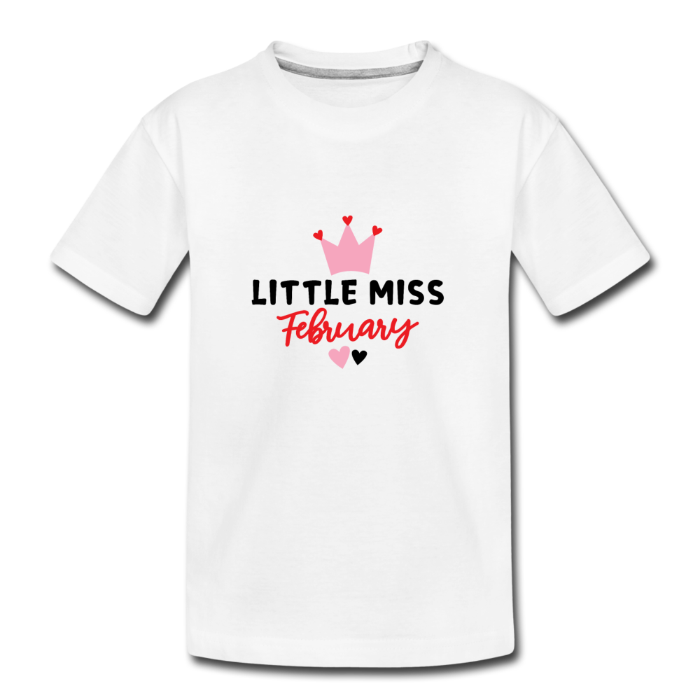 Toddler Girls Valentine T Shirt Little Miss February - Cutesy Cup ...