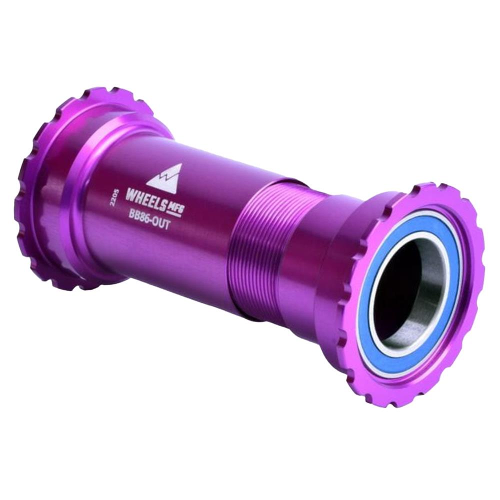 An image of Wheels Manufacturing BB86 Threaded ABEC-3 Bearings For 24mm Cranks Purple BMX Bo...