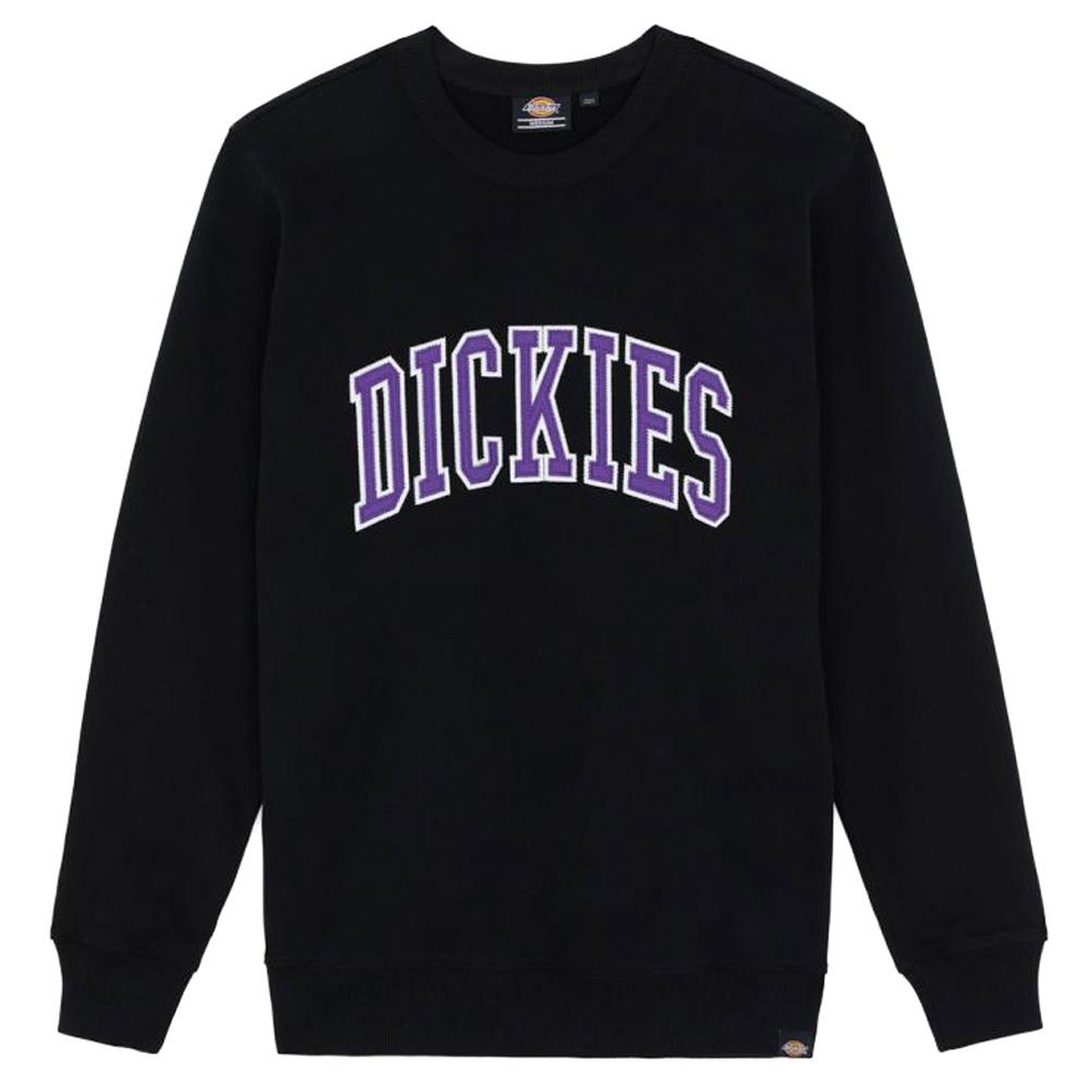 An image of Dickies Aitkin Sweatshirt - Black/Imperial Palace Large Hoodies & Sweats