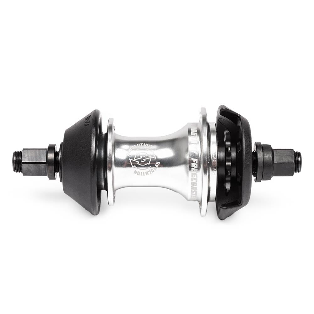 An image of BSD Revolution V1.5 Male Hub RHD Polished BMX Rear Hubs