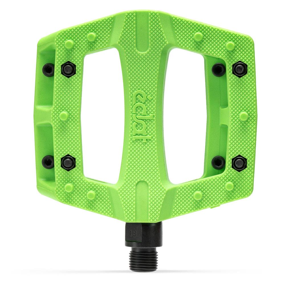 An image of Eclat Contra Pedals Neon Green BMX Pedals