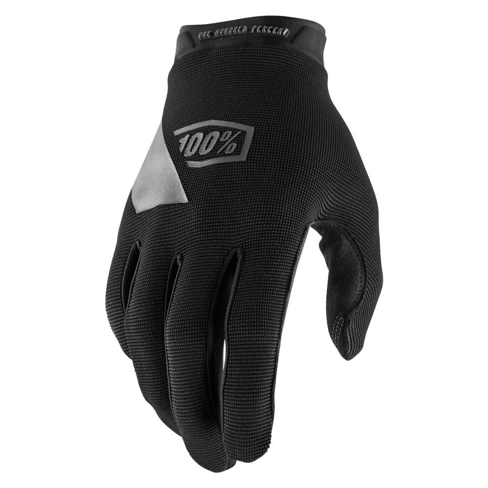 An image of 100% Ridecamp Youth Gloves - Black Youth X Large BMX Gloves