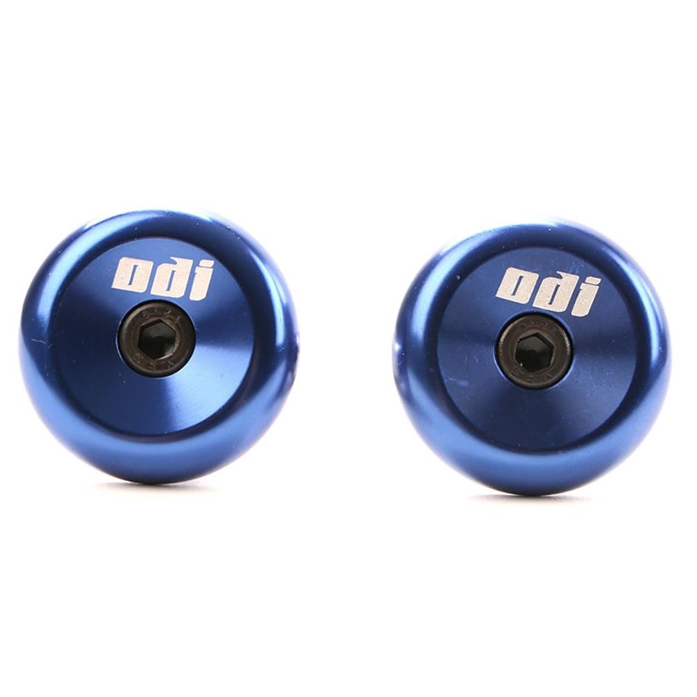 An image of ODI Aluminum End Plug Blue BMX Bar Ends