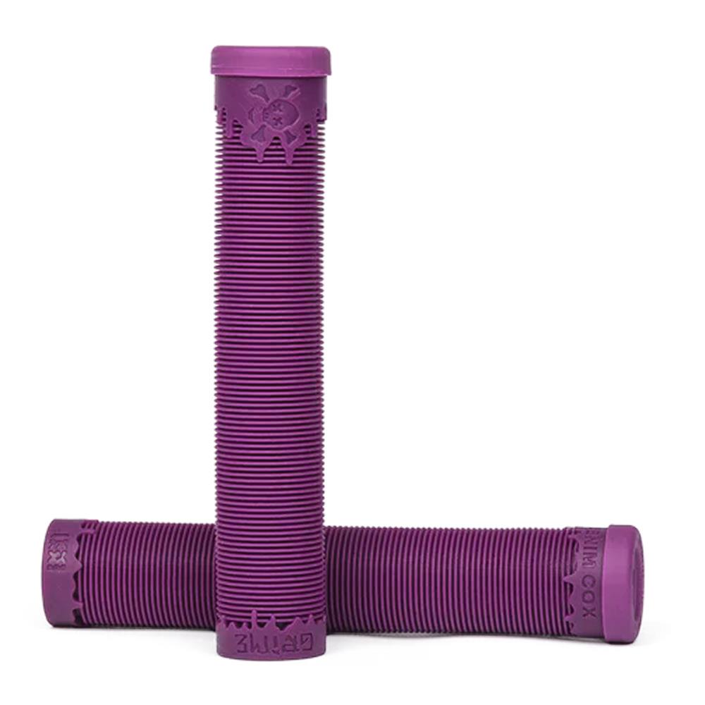 An image of BSD Denim Cox Grime Grips Purple BMX Grips