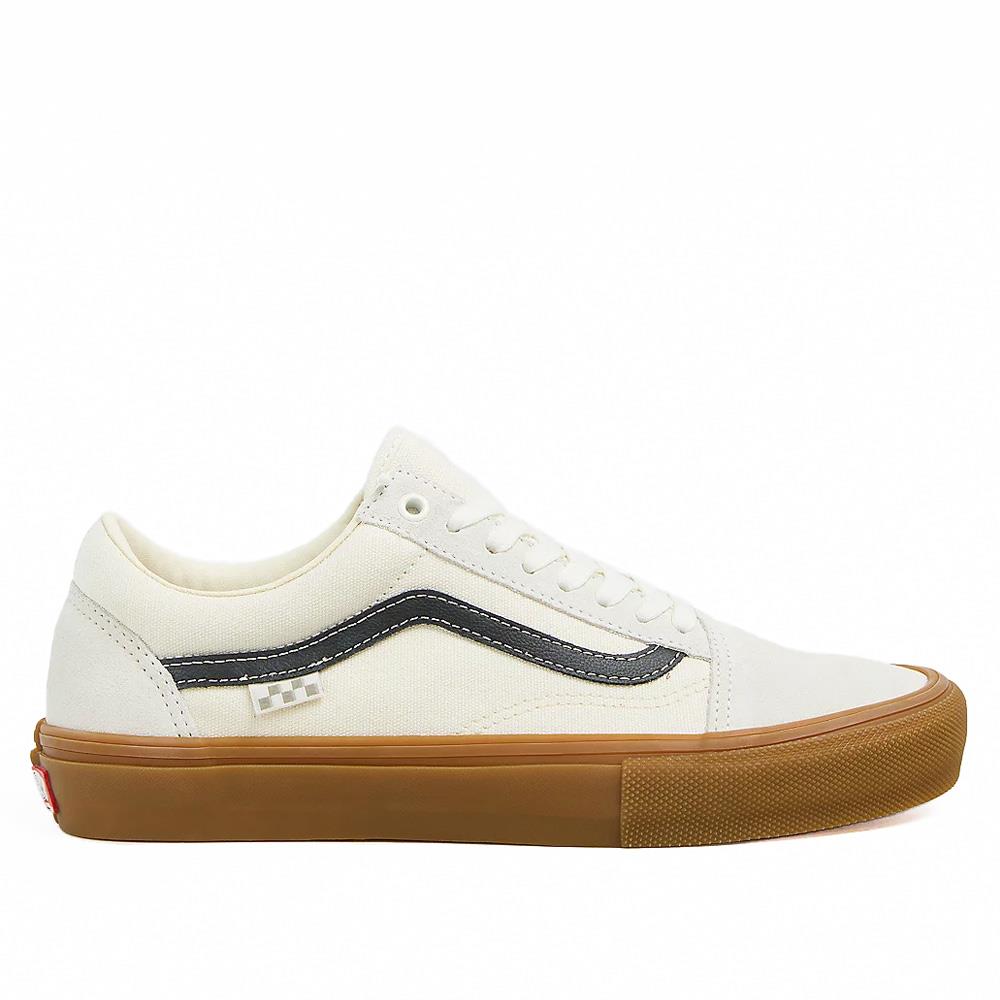 An image of Vans Skate Old Skool - Marshmallow/Gum UK 9 Shoes