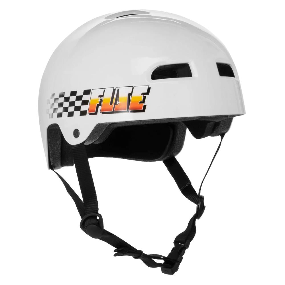 An image of Fuse Alpha Helmet Glossy White and Speedway / M/L Helmets