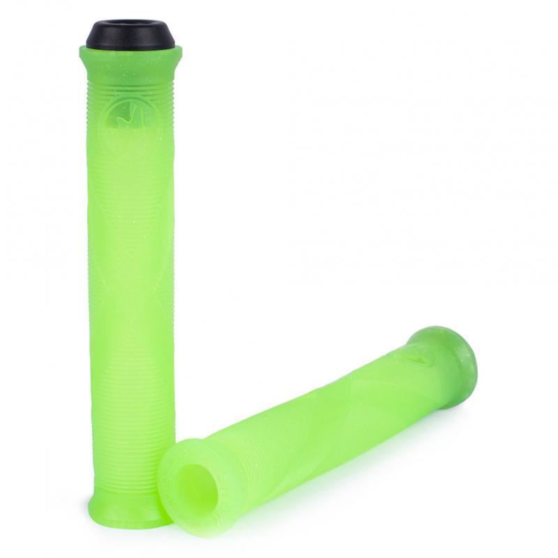 An image of Shadow Spicy DCR Grip Crimson Galaxy Green BMX Grips