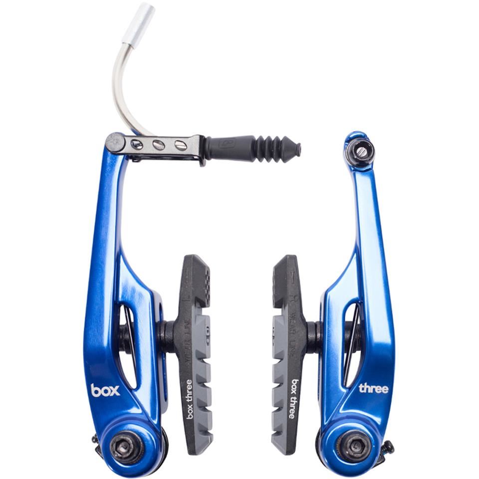 An image of Box Three Race V-Brakes Blue / 108mm BMX Brakes