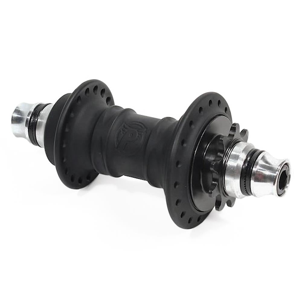 An image of Profile Mini Female Rear Cassette Hub - RHD Matt Black / RHD BMX Rear Hubs