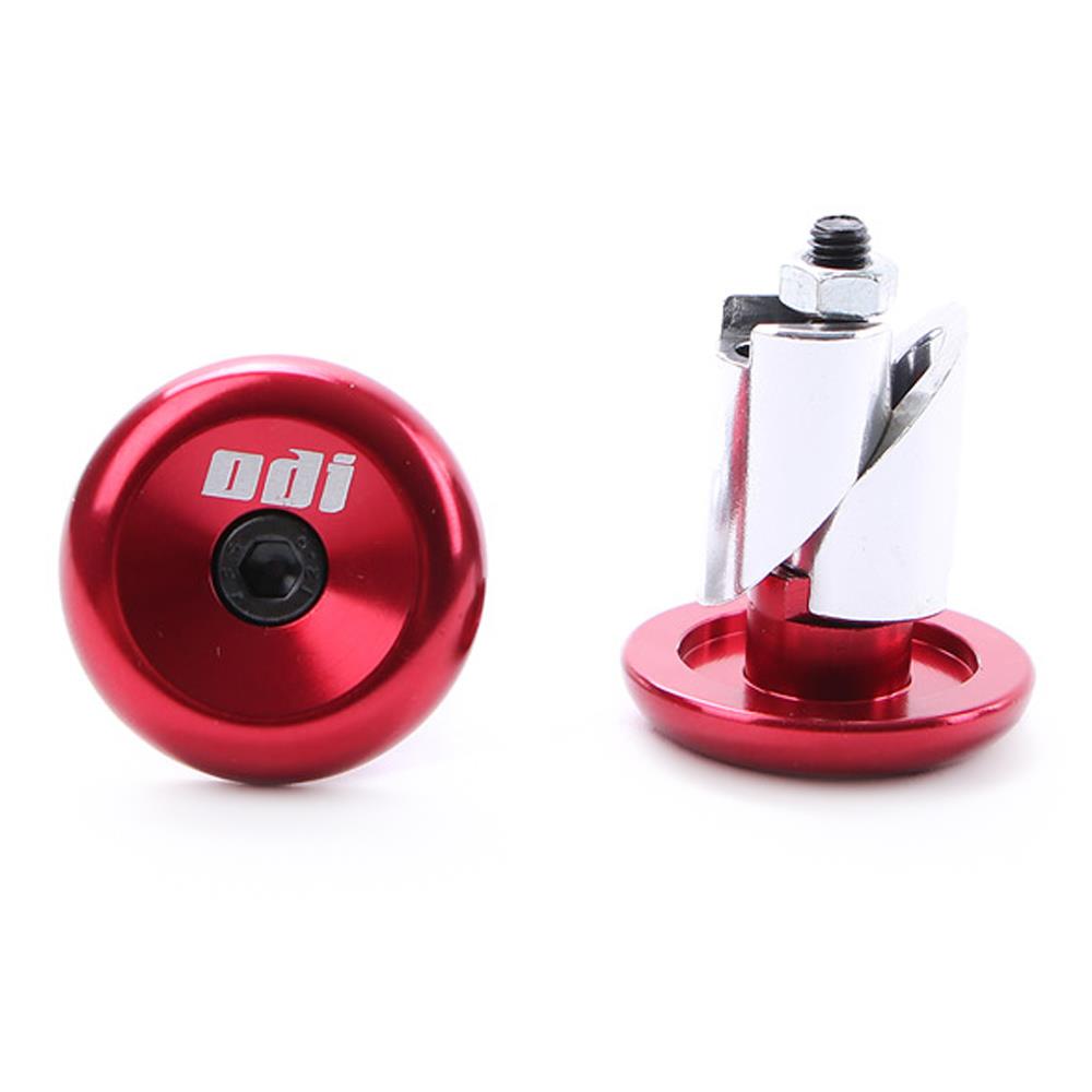 An image of ODI Aluminum End Plug Red BMX Bar Ends