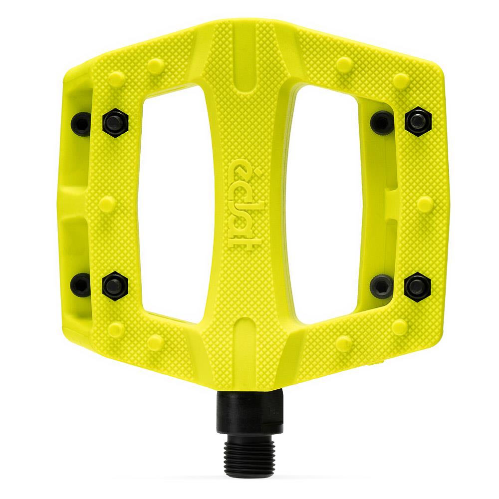 An image of Eclat Contra Pedals Neon Yellow BMX Pedals