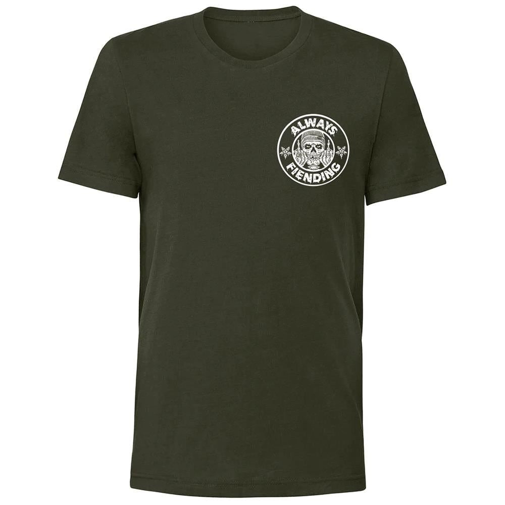 An image of Fiend Always Fiending T-Shirt - Dark Olive XX Large T-shirts