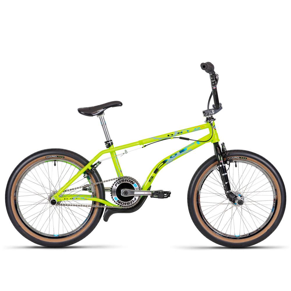 An image of Haro Lineage Sport Bashguard 20" BMX Bike Neon Yellow / 20" BMX Bikes