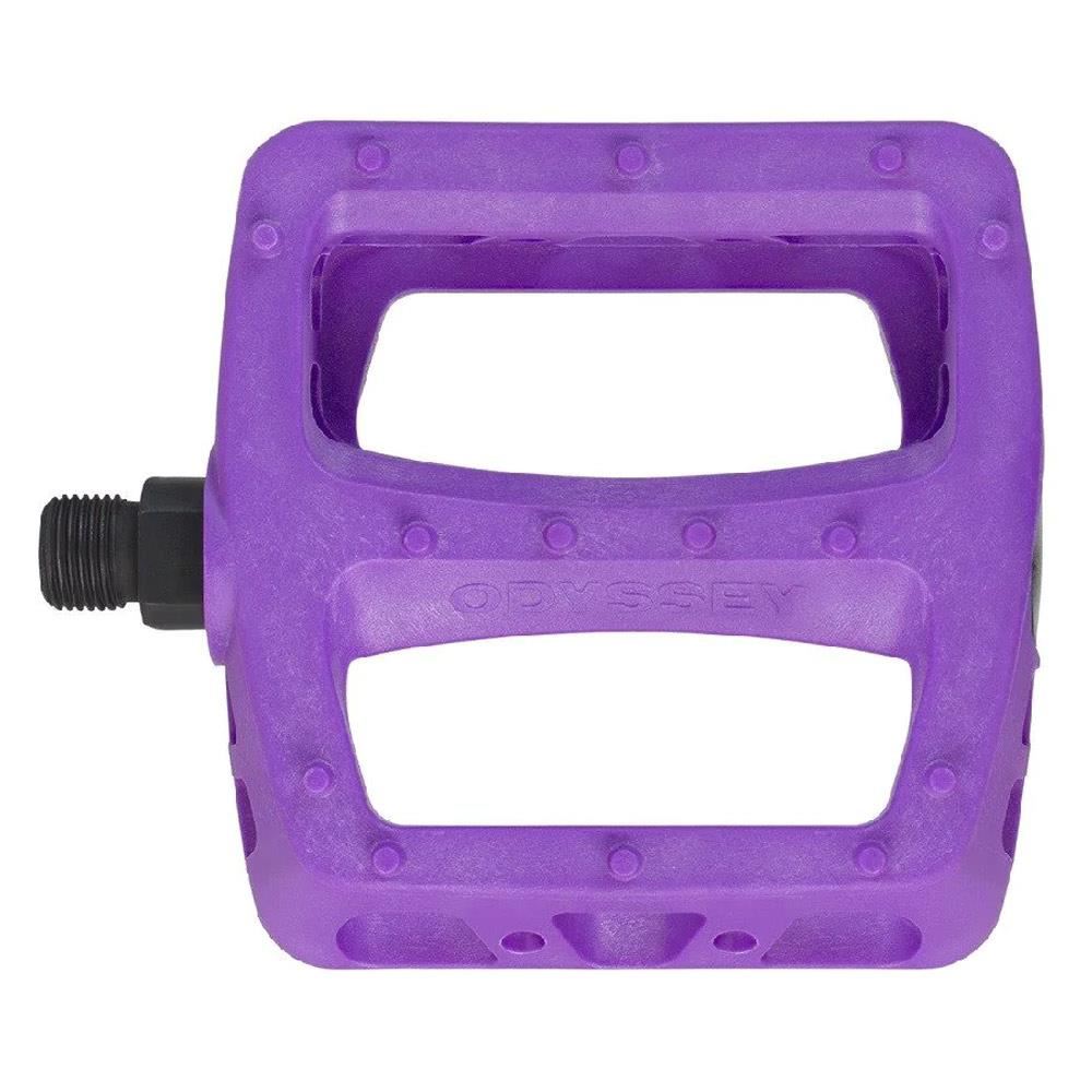 An image of Odyssey Twisted Plastic Pedals Purple BMX Pedals