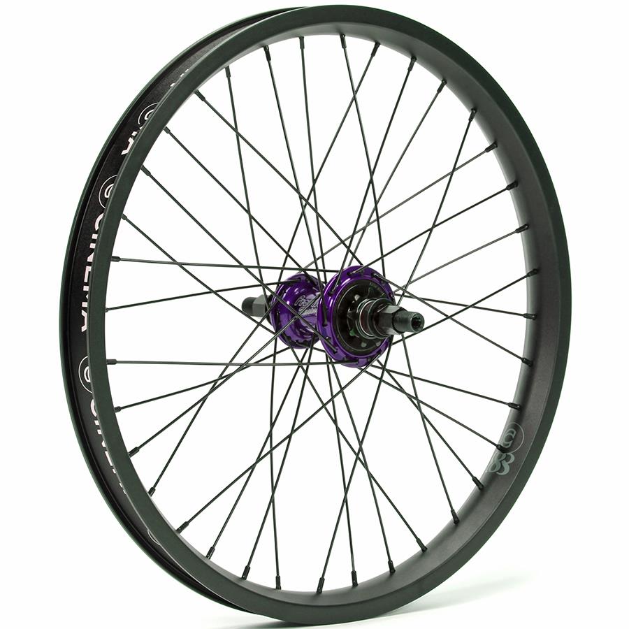 Profile Elite Male Cassette / Cinema 888 /Titanium Spokes Custom Wheel - LHD Purple Hub with Black Rim / LHD