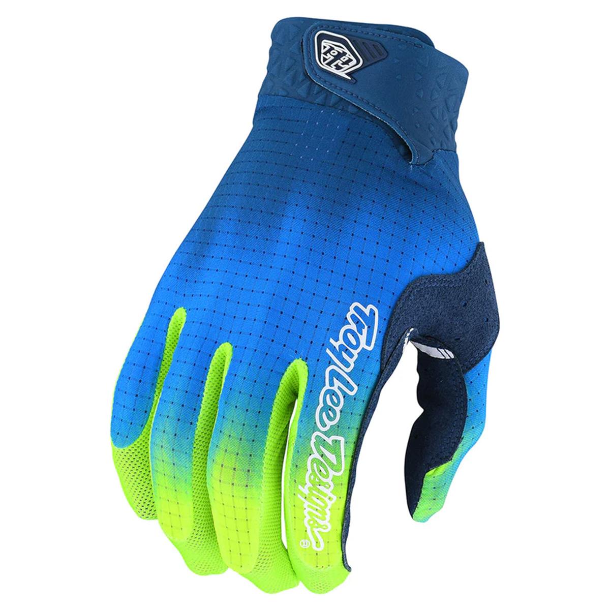 Troy Lee Air Race Gloves - Jet Fuel Navy/Yellow X Large
