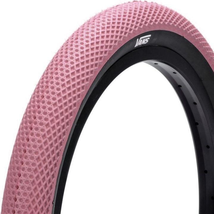 An image of Cult X Vans 29" Tyre Rose Pink With Black Sidewall / 29x2.1" BMX Tyres