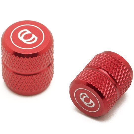 An image of Cinema Valve Caps Red BMX Valve Caps