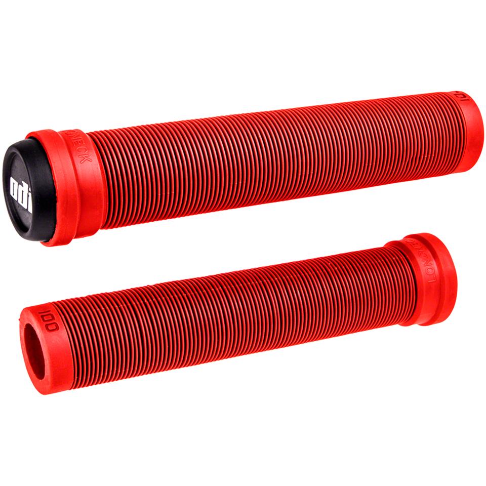 An image of ODI Soft X-Longneck Grips Bright Red BMX Grips