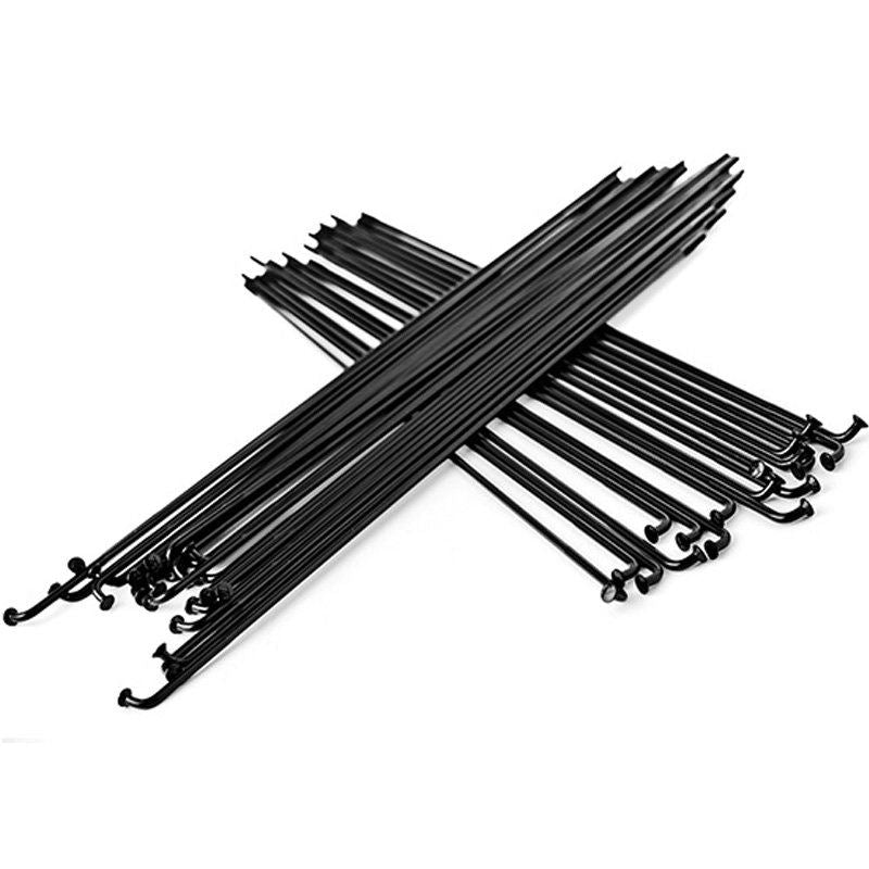 Total BMX Double Butted Tech Spokes - 40pcs - Black Black / 184mm