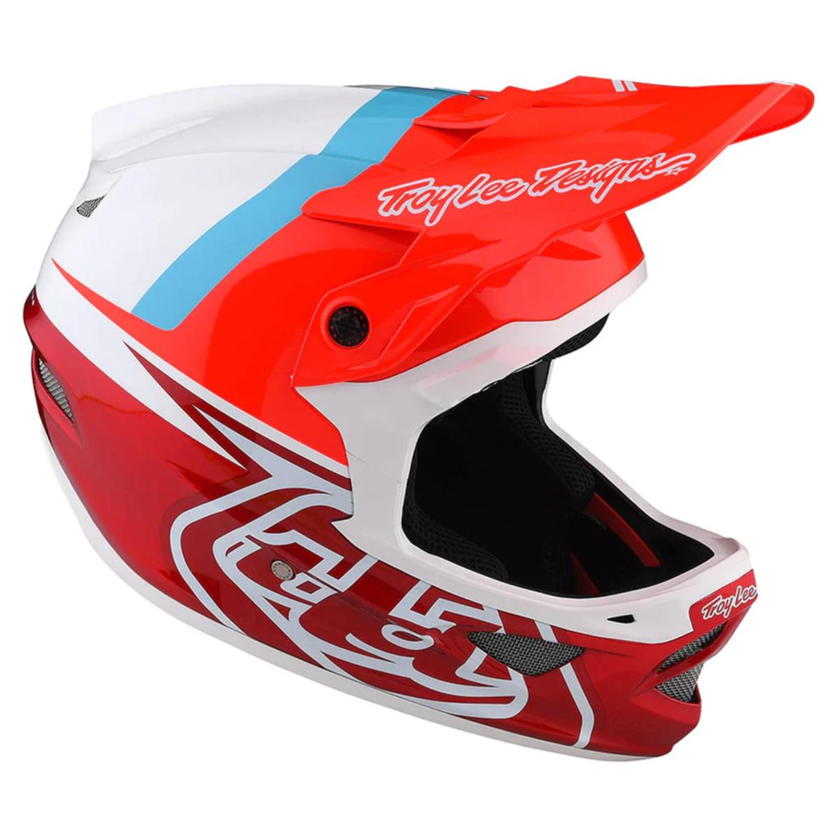 Troy Lee D3 Fiberlite Race Helmet - Slant Red Medium