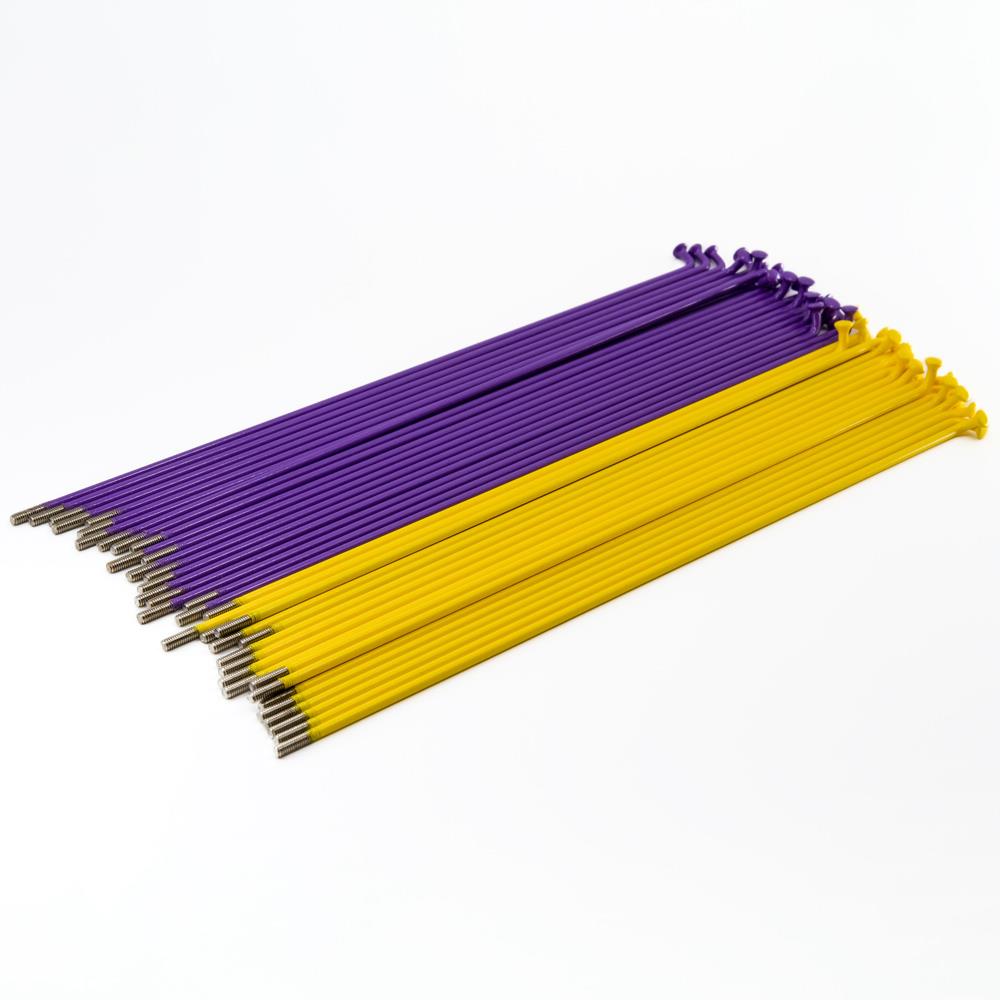 Source Stainless Spokes (40 Pack) - Purple/Yellow 184mm