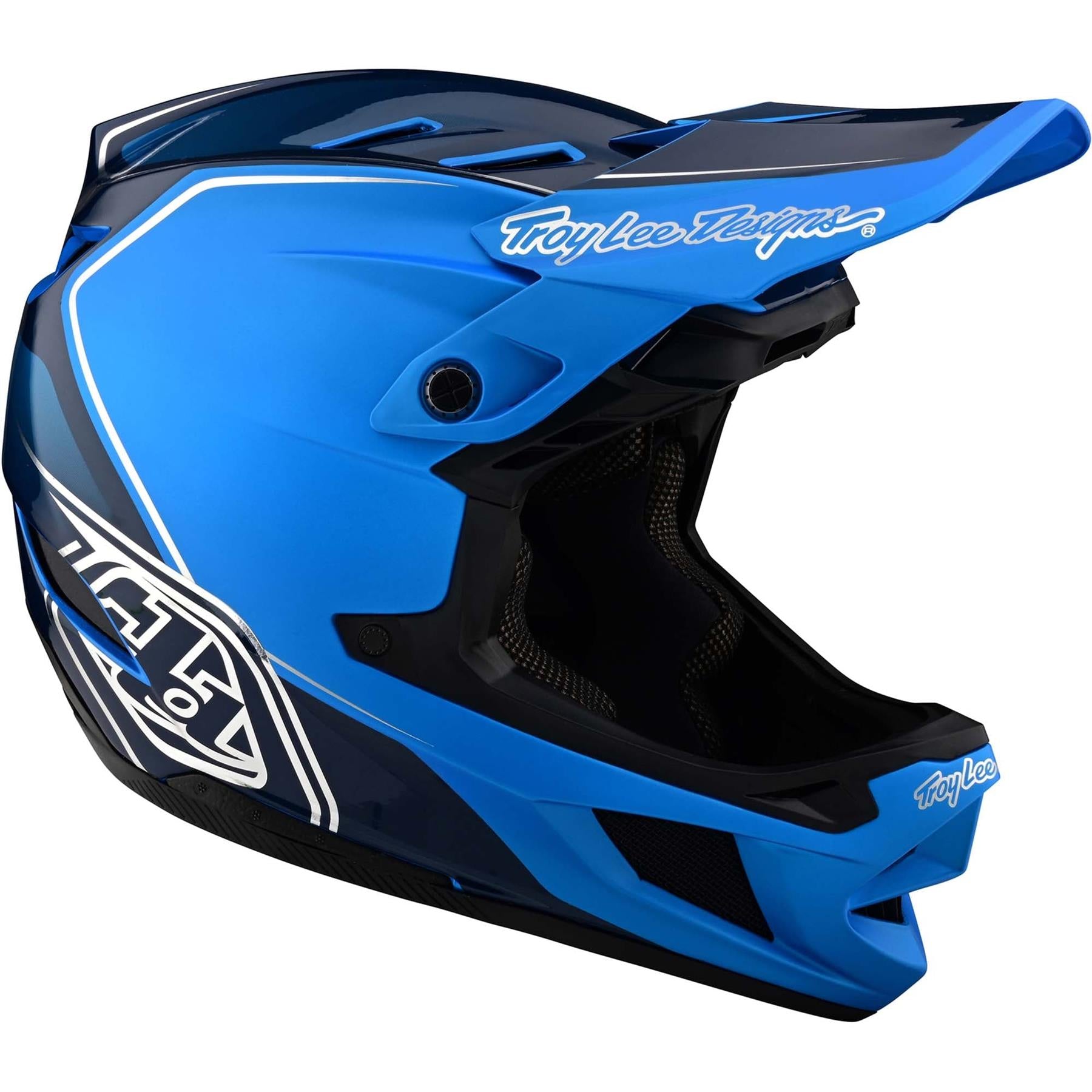 Troy Lee D4 Composite Race Helmet - Shadow/Blue Small