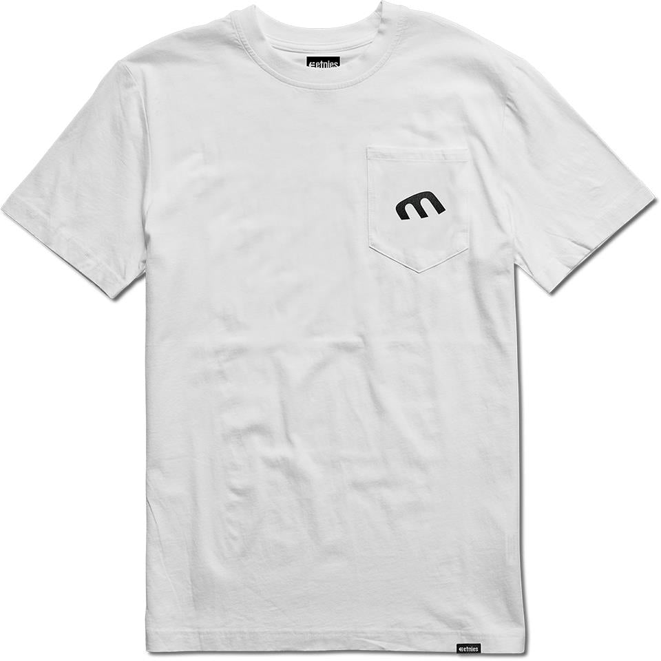 An image of Etnies Style E Pocket T-Shirt - White Small T-shirts