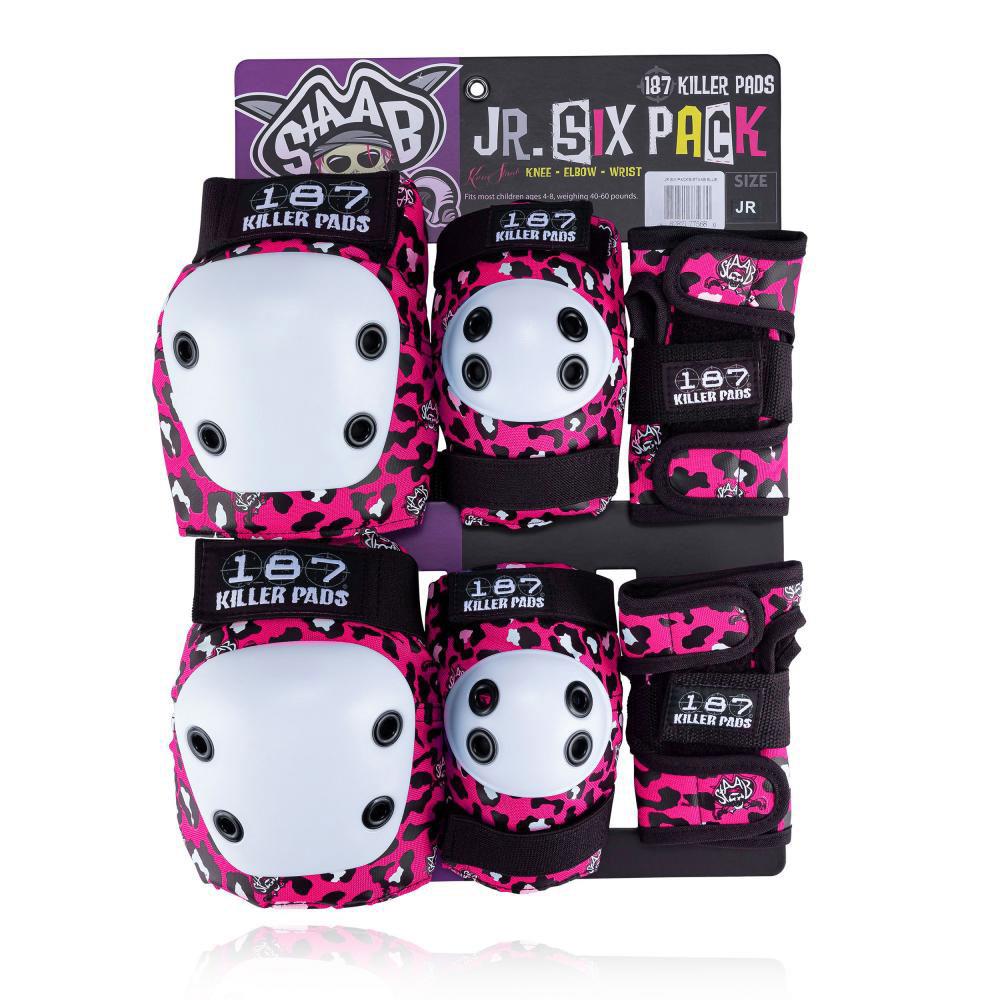 An image of 187 Killer Pads Jr. Six Pack Set - Staab Pink BMX Pads